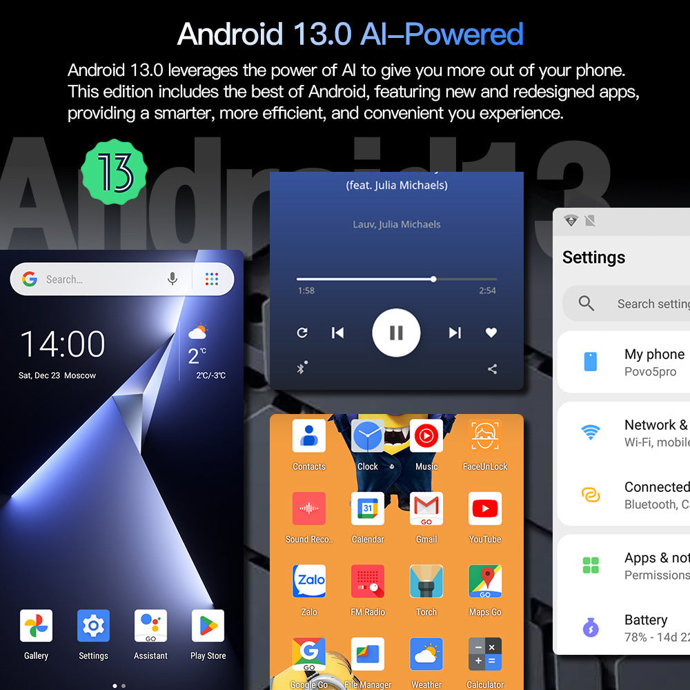 New Povo5pro Smart Student Phone7.3Inch Full HD Screen 3+32Wholesale
