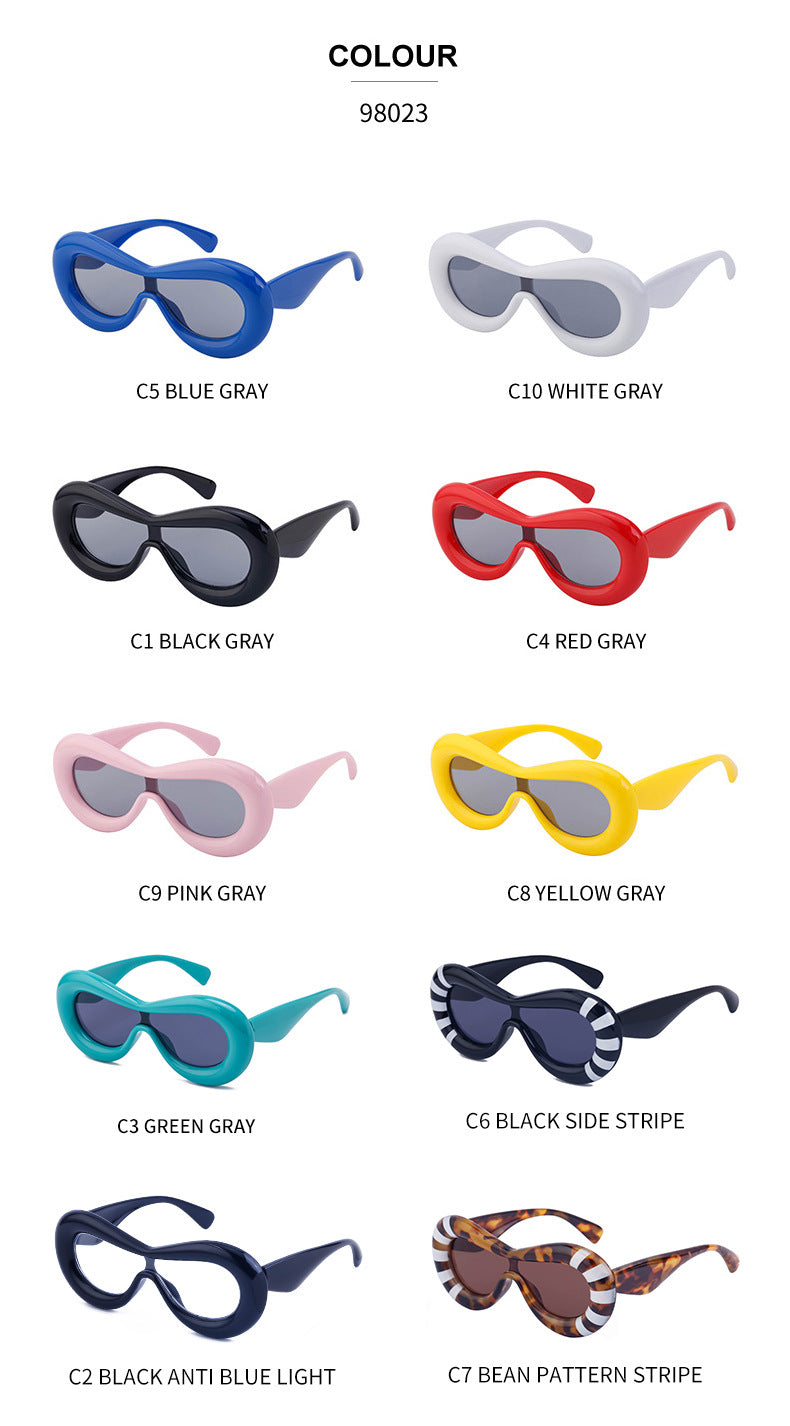Europe and America Y2K Sunglasses for Women Trendy One-Piece Sunglasses Party Quirky Street Style Fashion Women's Glasses Wholesale