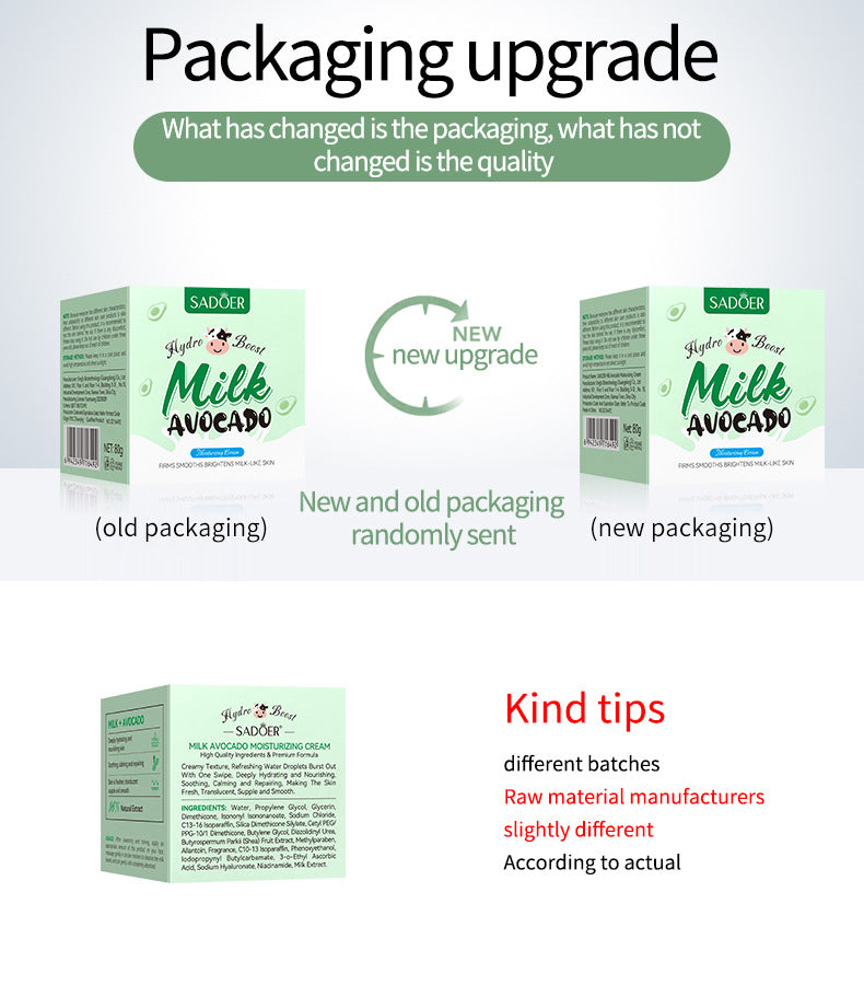 Milk Fruit Cream SADOER Smooth and delicate hydrating skin moisturizing cream cross-border foreign trade wholesale