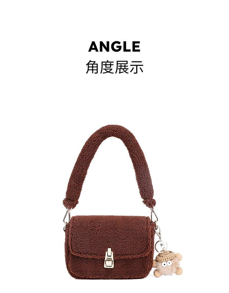 Korean Style Fashion Plush bsga Single Shoulder Crossbody Small Square Bag Cute Trendy European and American Hot-Selling Women's Bag Wholesale