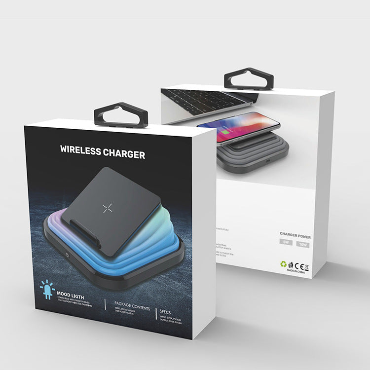 2-in-1 Magnetic Attachment15W Wireless Charging Table Lamp Gift Reading Lamp Multi-Color Adjustable Ambient Light Bedroom Bedside Lamp