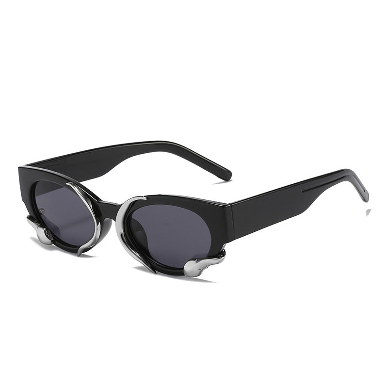 gm Same Style Women's Sunglasses Snake Small Frame Sunglasses High-End Steampunk Cat Eye Glasses shades