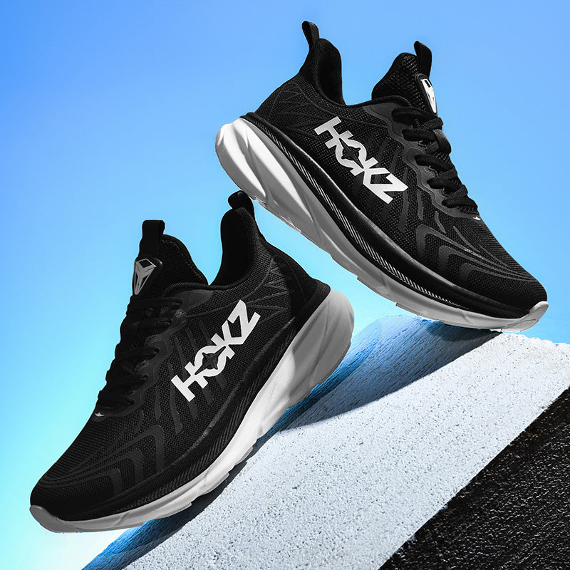 Foreign Trade New Running Shoes for Men and Women, Mesh Breathable Lightweight Cushioned Non-Slip Marathon Shoes for Long Distance Running and Jogging Training