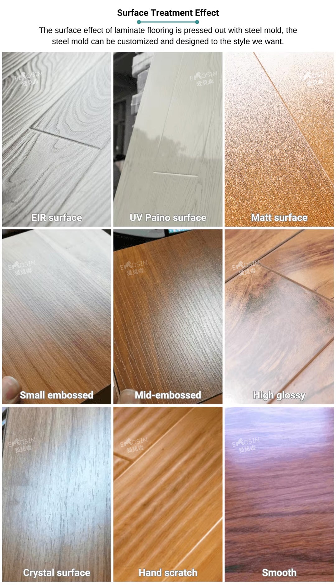 2023 Ac4 5mm 8mm 12mm Hdf Oak Wood Marble White Laminated Flooring Tiles
