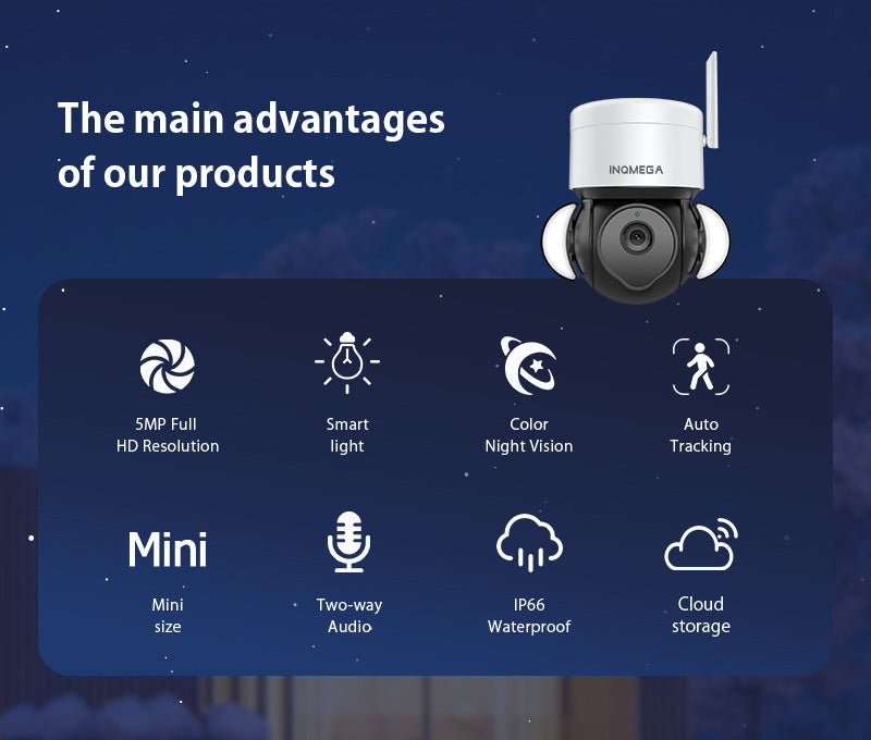 Factory Private Model 500High Definition Surveillance TUYA Wireless Garden Ball Camera WiFi Tuya Smart Surveillance Camera