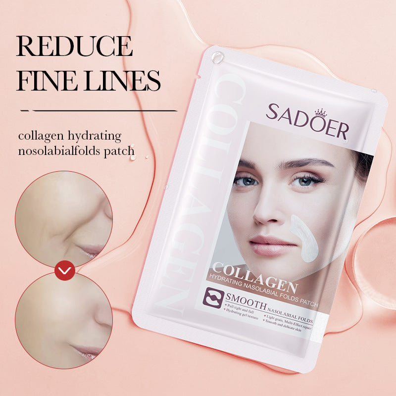 Full English Nasolabial Fold Stickers2.7g SADOER Collagen Hydrating Gel Lifting Patch  Enmu Wholesale