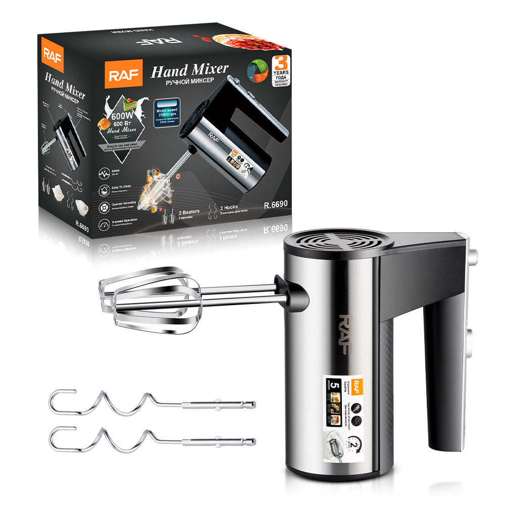 RAF EU Standard Household Electric Mini Mixer for Batter and Egg Beating, Fully Automatic Lightweight Handheld Cream Whisk