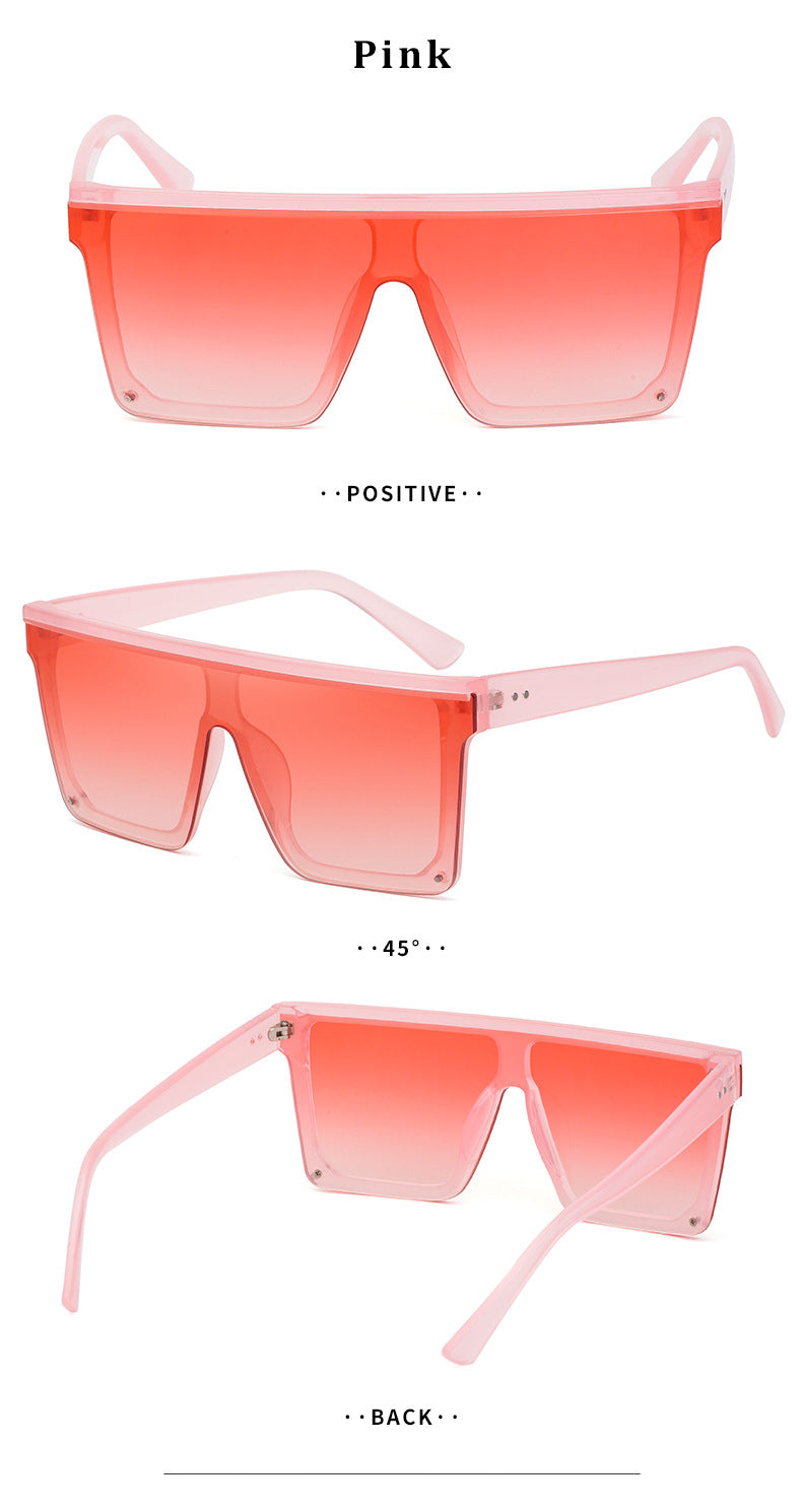 One-piece Lens Sunglasses for Men, High-end Fashion Sunglasses for Women, European and American Style Large Frame Square Glasses sunglasses