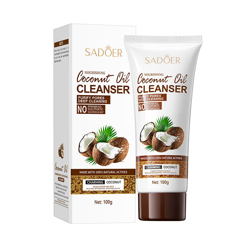 Coconut Oil Purifying Cleanser SADOER Moisturizing and pore-cleaning facial cleanser cross-border wholesale