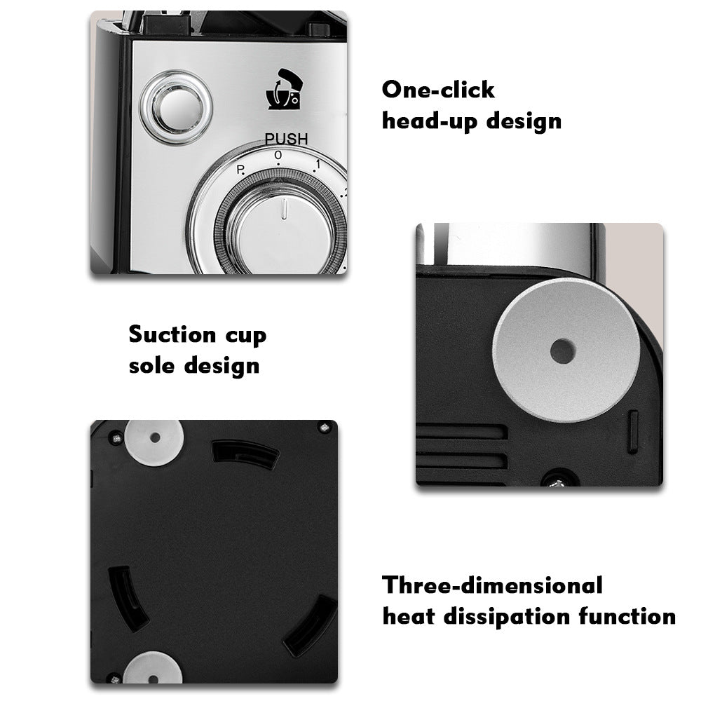 European Style New Household Fully Automatic Chef Machine Mixer Small Desktop Stainless Steel Dough Mixer Egg Beater5.8L