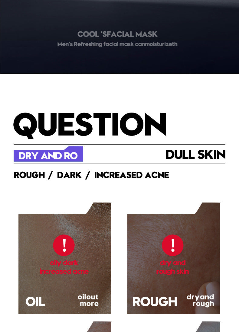 Full English Men's Face Mask25g SADOER Cool and Refreshing Men's Hydrating Mask Stickers  Wholesale