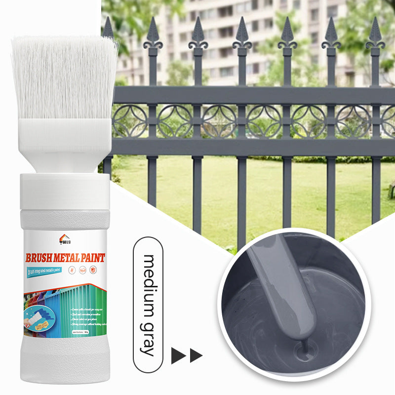 Metal Brush Paint Iron Door Window Railing Anti-Rust Water-Based Paint Balcony Renovation Color Change Coating Coloring