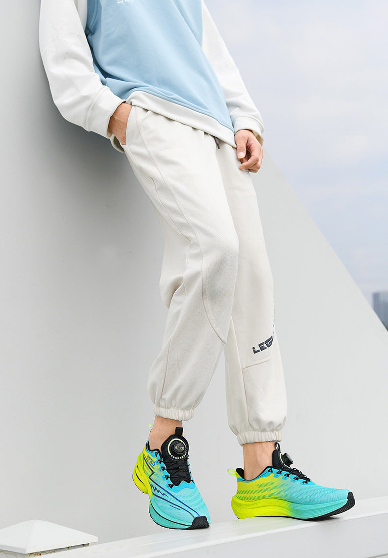 Red Rabbit8pro Full Palm Carbon Plate Racing Shock Absorption Running Shoes for Men and Women Couples Rotating Buckle Youth Student Sports Shoes