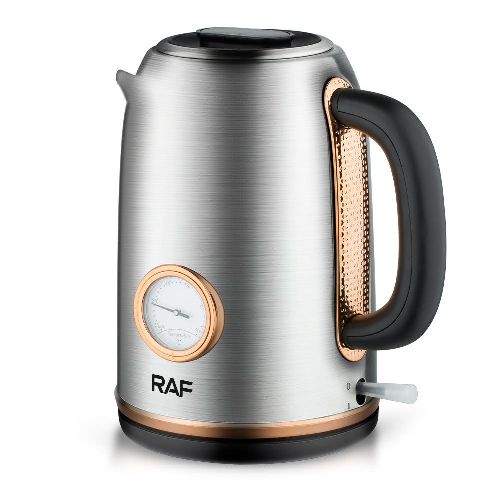 RAF European Standard Electric Kettle Stainless Steel Temperature Display Anti-scald Anti-dry Boil Water Kettle2L Automatic Power off