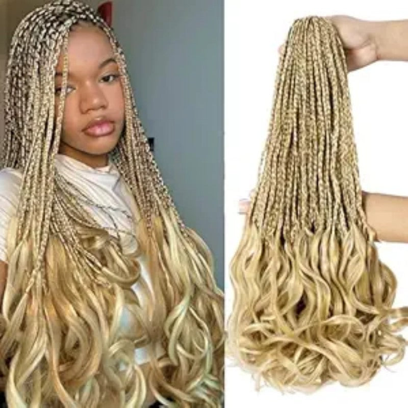 TEMU Hot-selling Synthetic Three-strand Braid Loose Tail Three-strand Braids French  Curly  Braiding Hair