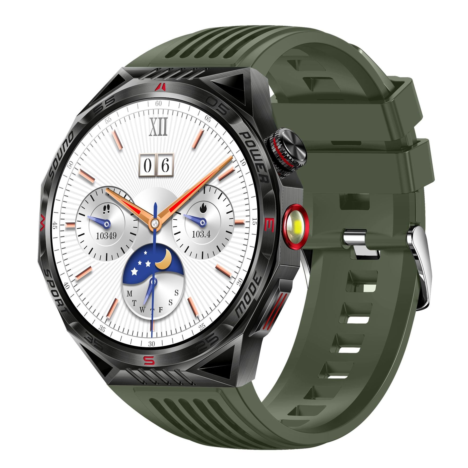 HT28Smart Watch Bluetooth Call True Heart Rate Step Sleep Breathing Training Deep Waterproof Flashlight Sports