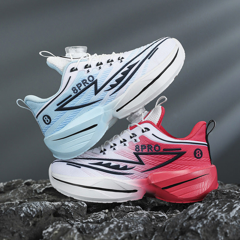 2025New Mesh Breathable Rotating Button Children's Shoes Student Training Running Shoes Red Rabbit Children's Mandarin Duck Sports Shoes