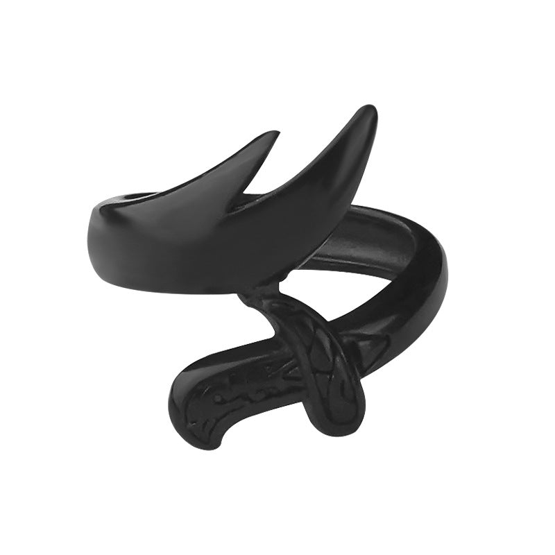 Fashionable Personality Stainless Steel Bracelet Ring Jewelry Electroplated Black Titanium Steel Ring Wholesale