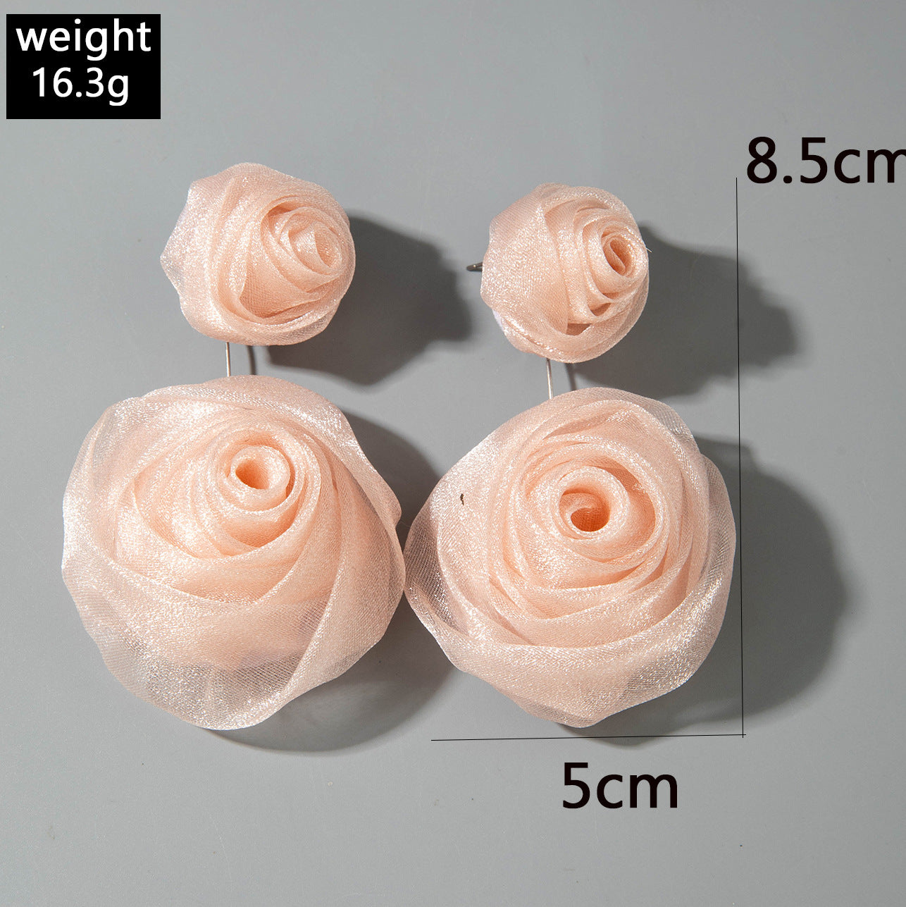 European and American Light Luxury High-End Fabric Rose Flower Earrings Fashion Versatile Three-Dimensional Flower Earrings Wholesale