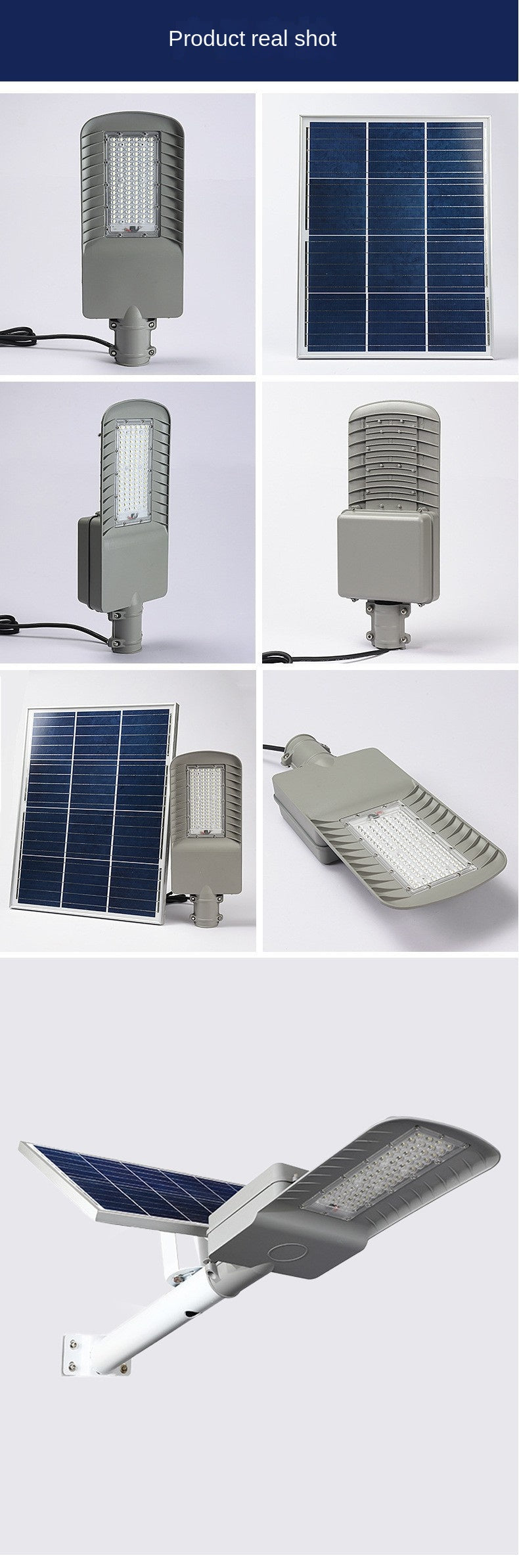 Blast Project Solar Garden Lights Waterproof LED Street Lights for New Rural Factory District IP65 Rating-Wholesale