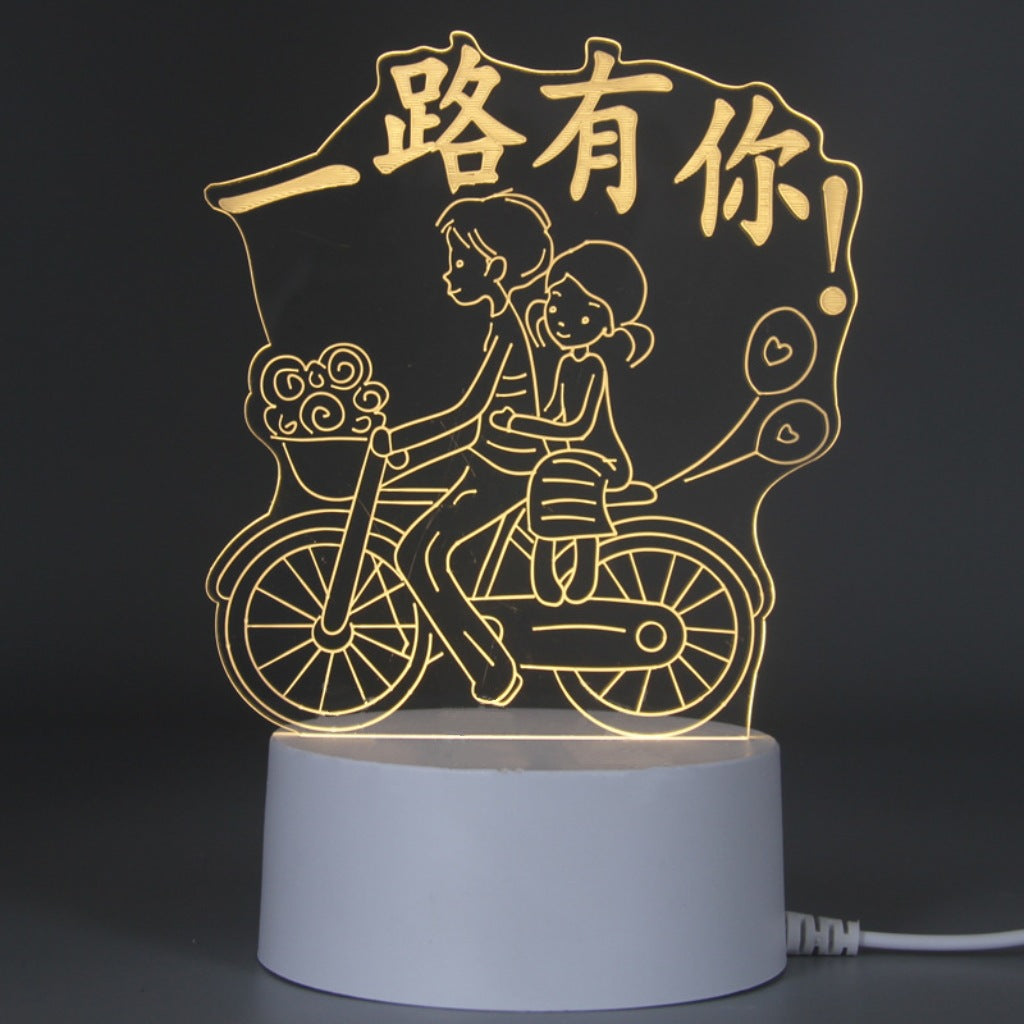 3D Night Light Acrylic Colorful Touch Remote Control Atmosphere Light Wholesale Dropshipping Creative Small Gift Factory