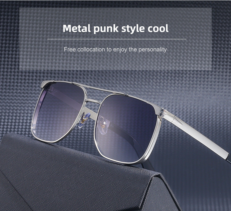Men's Sunglasses Driving Fashion Internet Celebrity David Same Style Square Frame Sunglasses Men's Trendy Outdoor Hiking Glasses shades