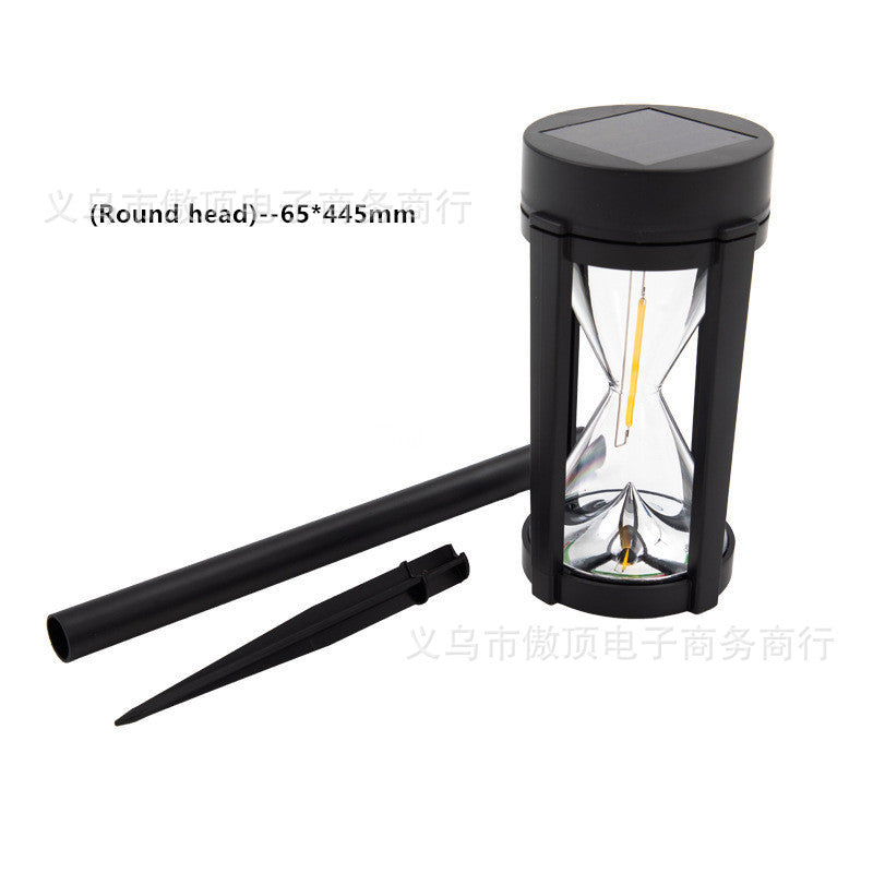 Outdoor Solar Hourglass Lawn Lamp Waterproof Garden Ground Plug Lamp Garden Landscape Lighting Lawn Atmosphere Decorative Lamp