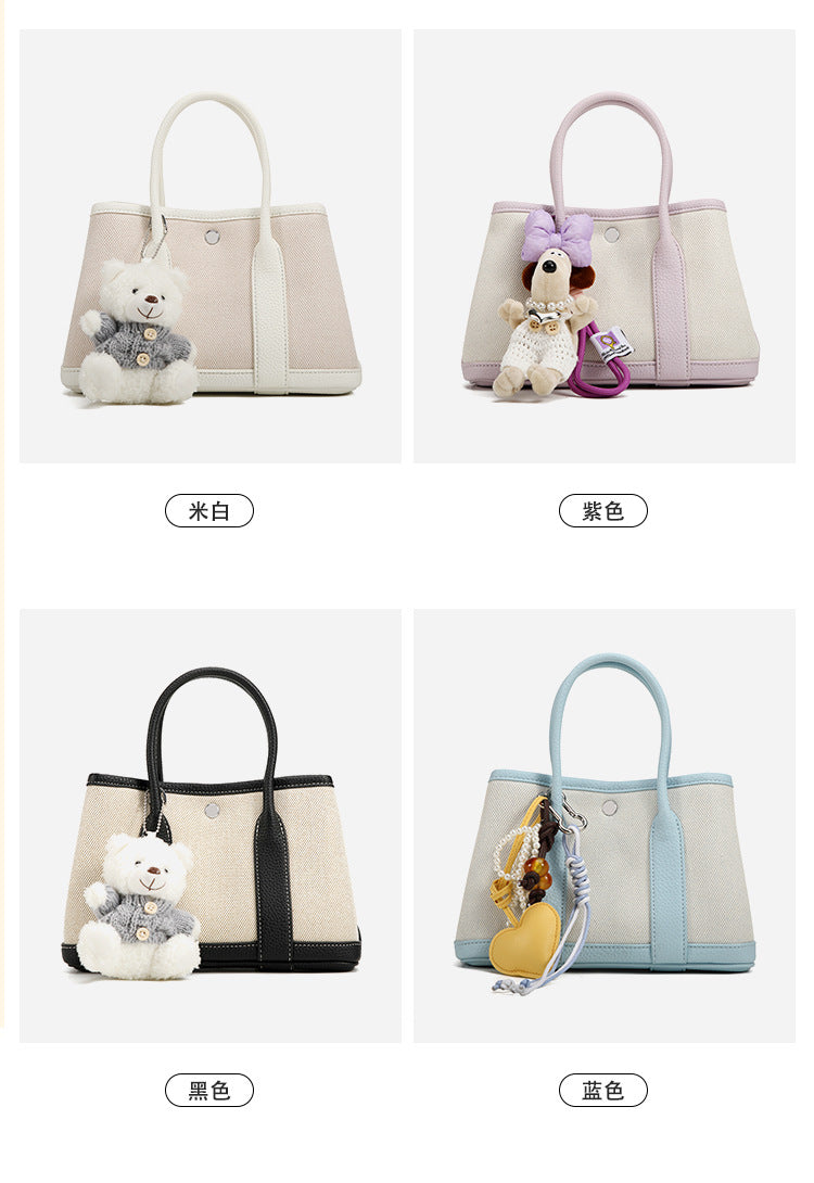 High-end Fashion Handheld Bucket Bag for Women Korean Style New Versatile Trendy Canvas Tote Bag Niche Casual Crossbody Bag