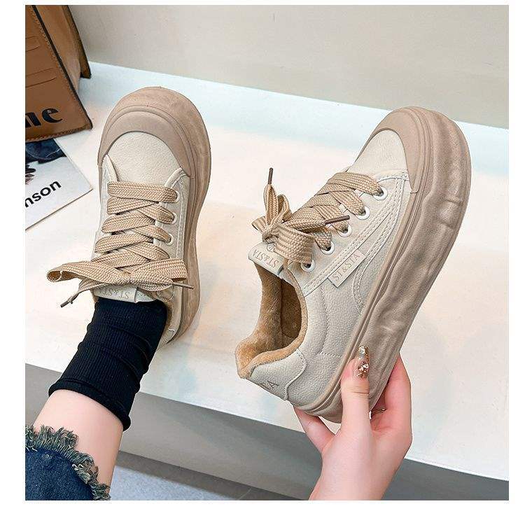 Women's White Sneakers2025New Spring and Autumn Trendy Casual Versatile Platform Thick-Soled Loafers
