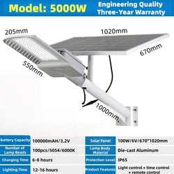 Solar Outdoor Light IP65 Waterproof Lighting Garden Light 300W500W1000W High Brightness LED Solar Street Light