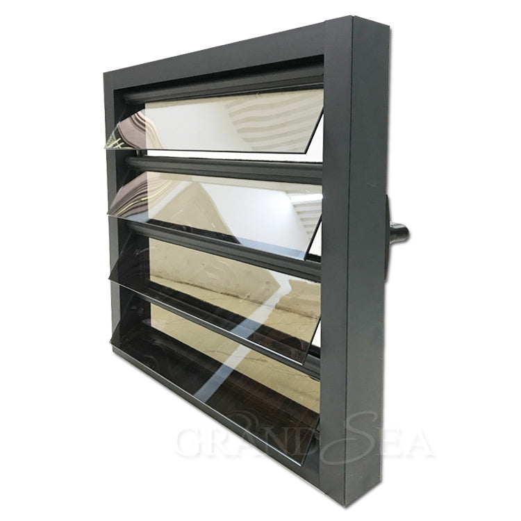 Aluminium Fixed Window With Adjustable Blades Glass Louver Windows for Bathroom