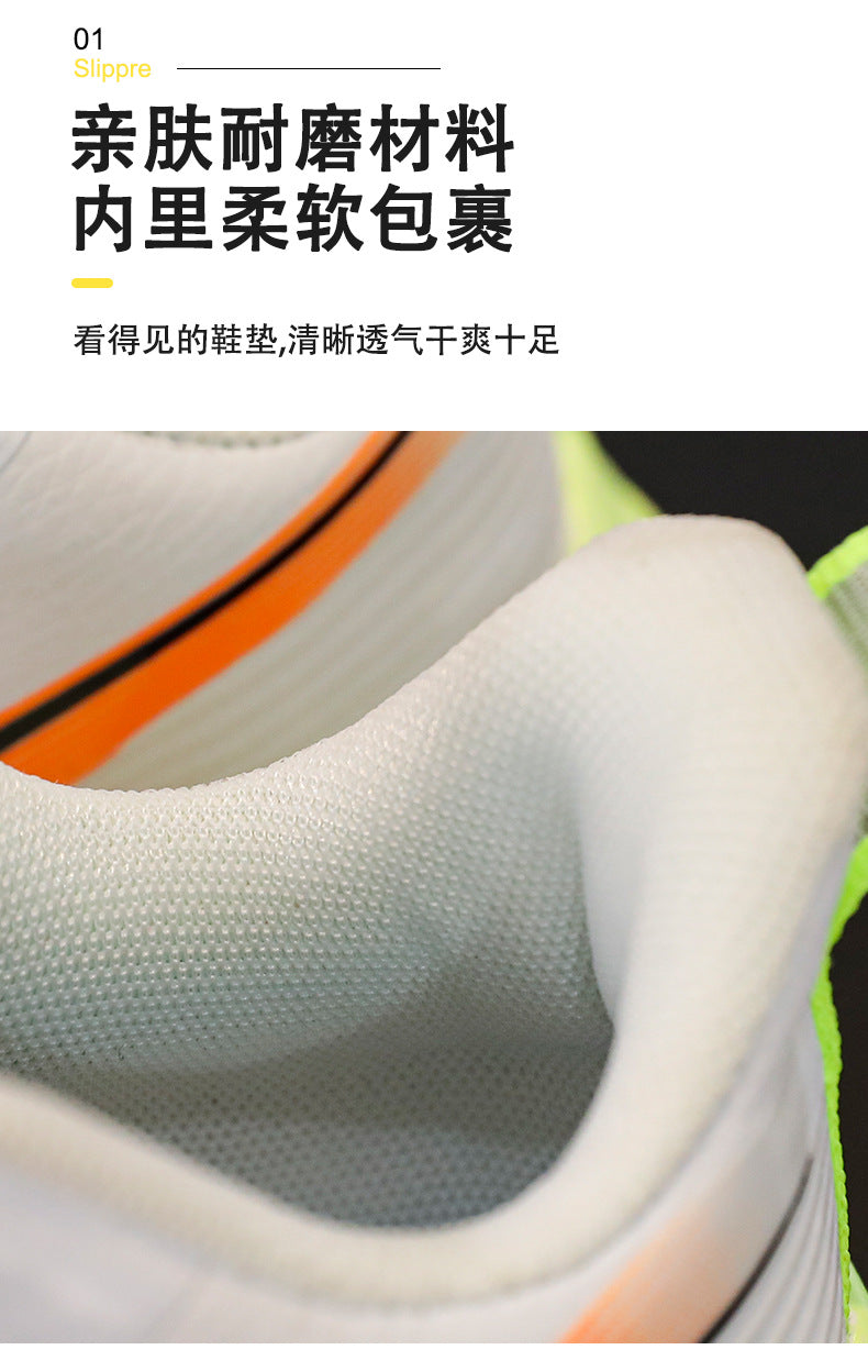 Red Rabbit Rotating Button Children's Shoes Leather Surface Waterproof Middle and Large Children Student Running Shoes Shock Absorption Lightweight Sports Shoes Comfortable