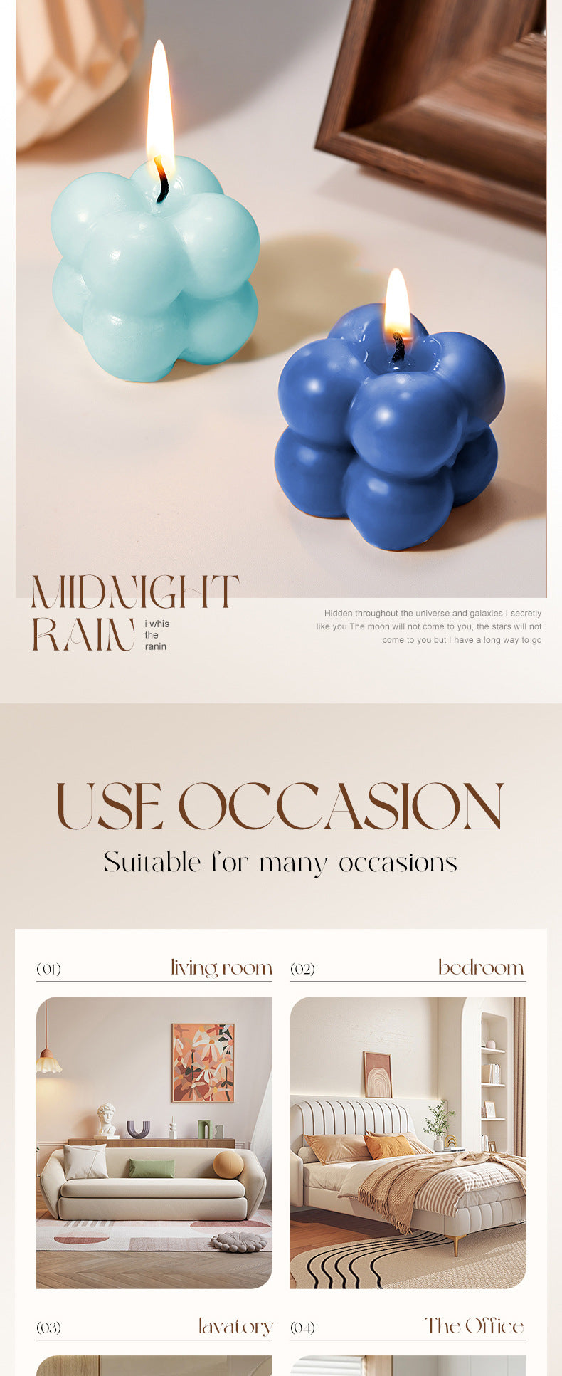 Magic Cube Scented Candle SADOER Celebration Birthday Party Multicolor Birthday Candles Cross-Border Wholesale