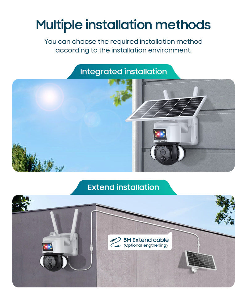 Factory direct sales solar low-power garden camera outdoor alarm surveillance camera40010,000 Pixels