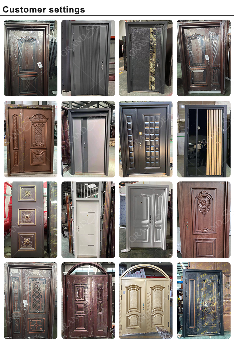 Customized Home Front Exterior Main Entry Steel Security Doors for House