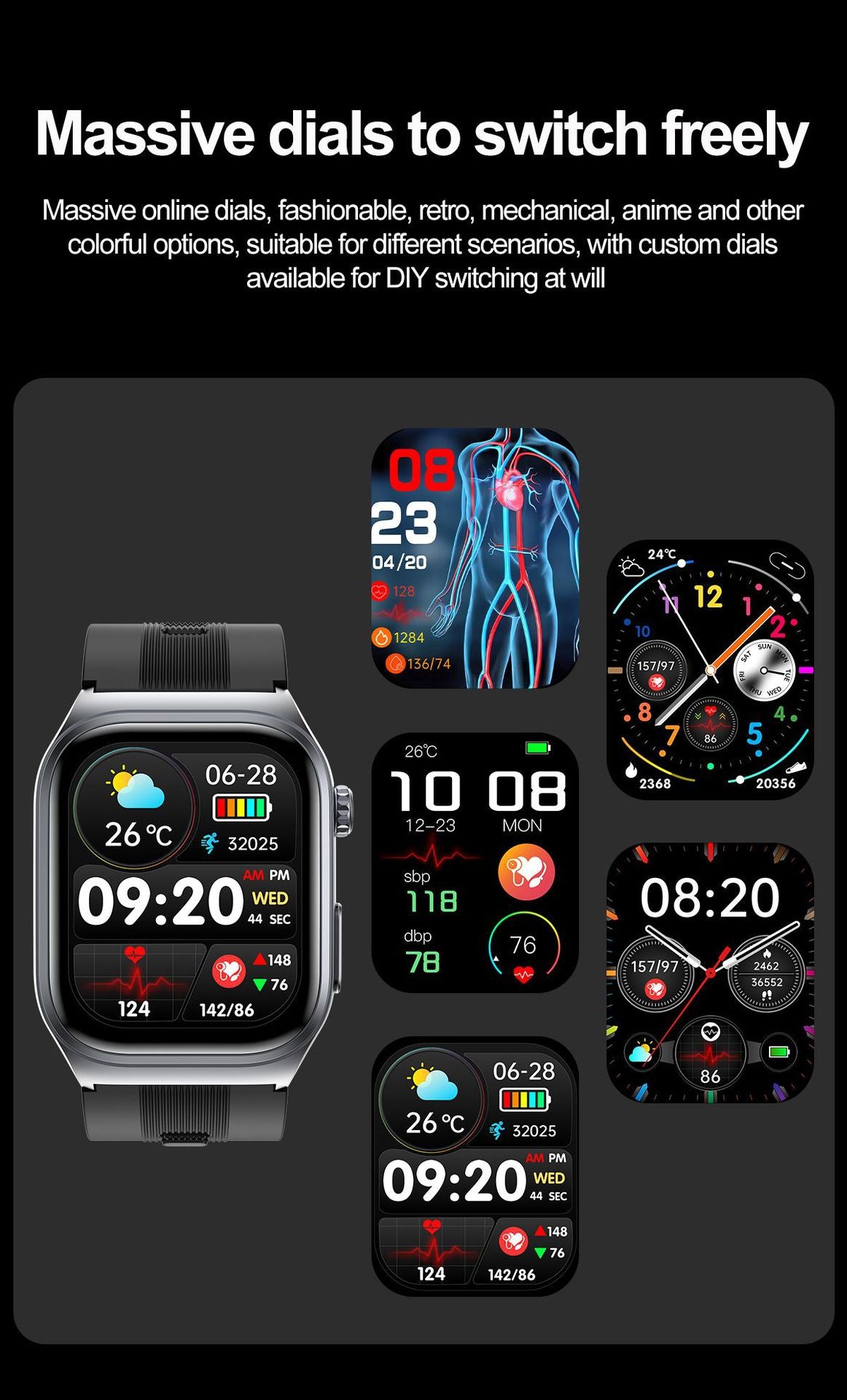 S15Smart watch air pump measures blood pressure and ECG NFC Bluetooth Call High-End Smart Watch APP Docking