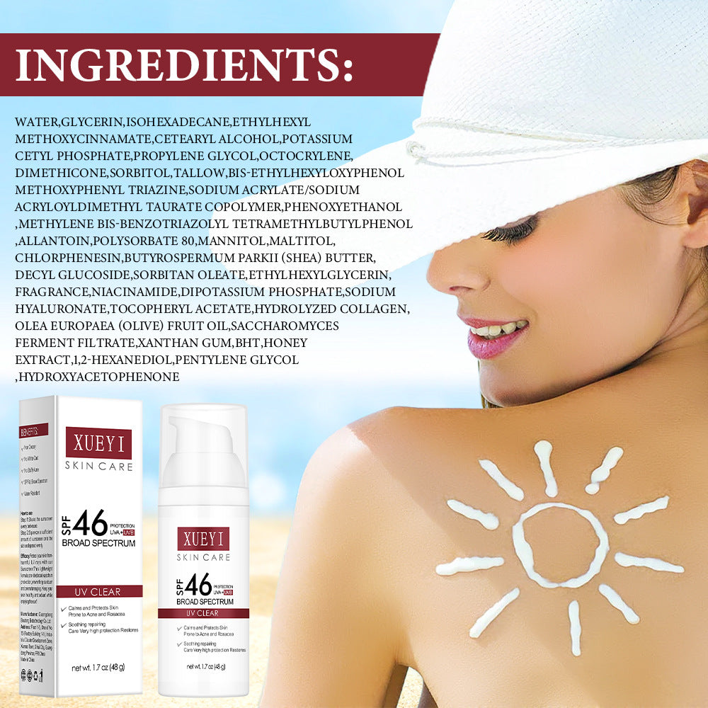 High SPF Sunscreen Lotion Transparent Moisturizing Non-Greasy UV Protection Sunscreen Brightening Isolation Manufacturer Wholesale