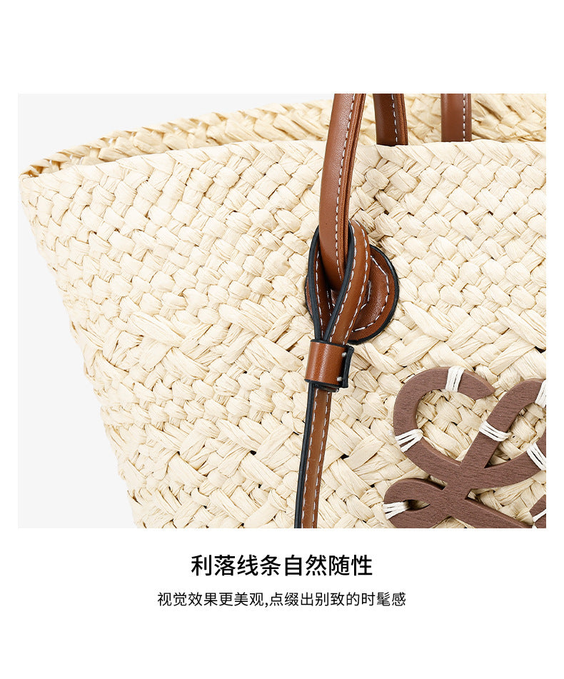 Large Capacity Straw Woven Bag for Women2025Summer new fashion vacation style beach bag single shoulder handbag for women