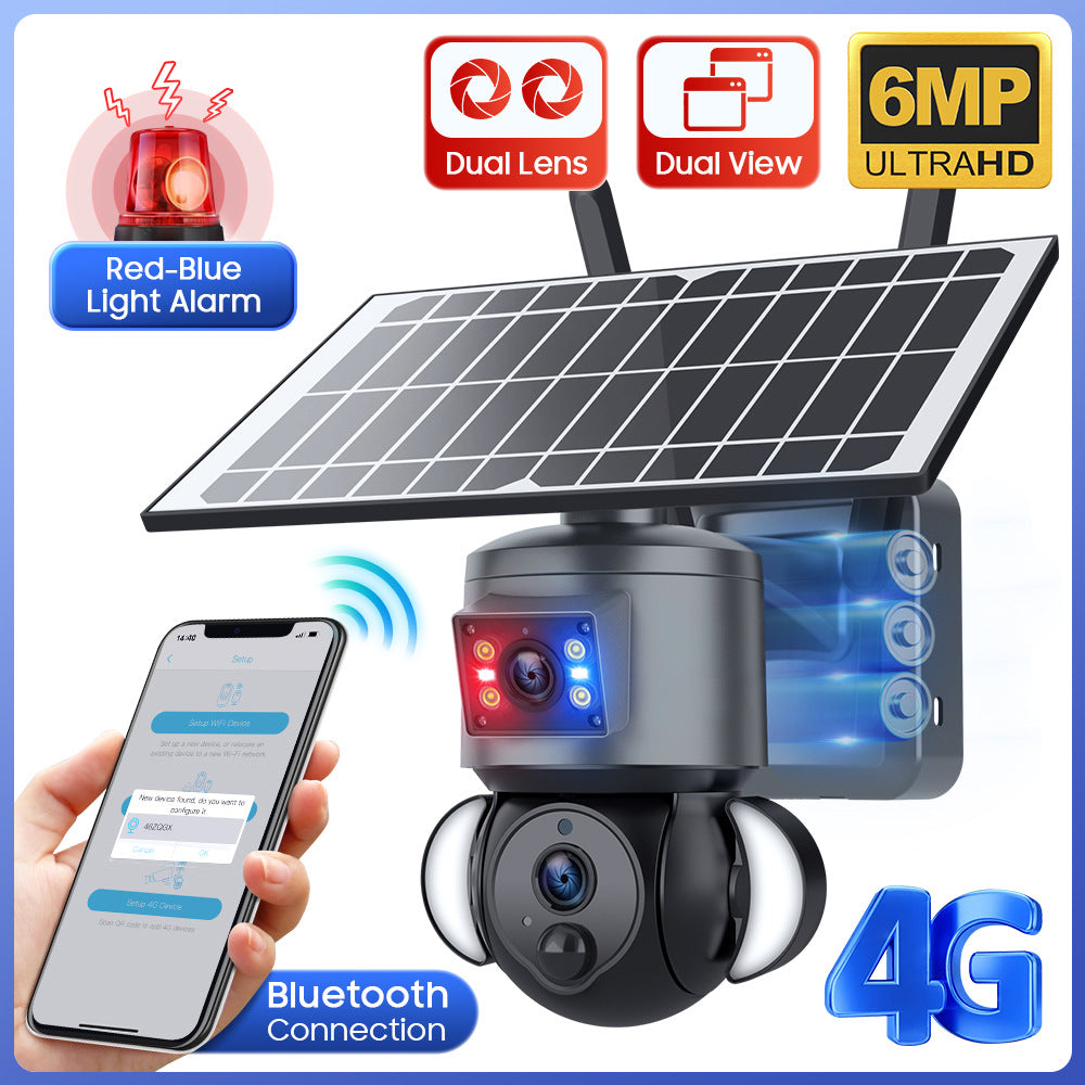 Outdoor Courtyard Binoculars4G Solar Powered Surveillance Camera 600Wan Remote Wireless Full Color Low Power Consumption Bullet Camera