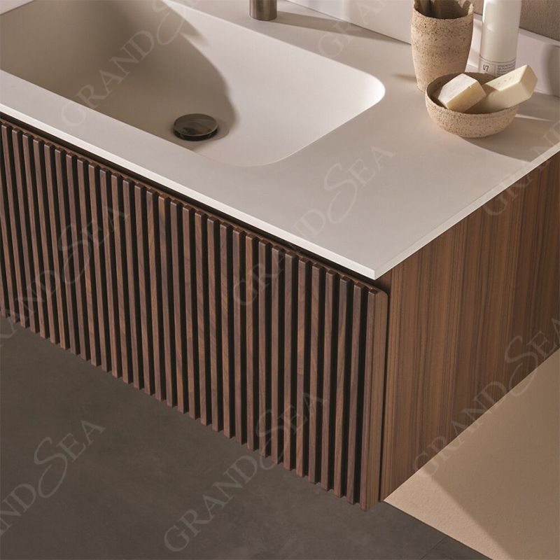 Factory Price PVC Bathroom Vanity Cabinet With Aluminum LED Mirror Cabinet New Design PVC Bathroom Vanity With Ceramic Basin