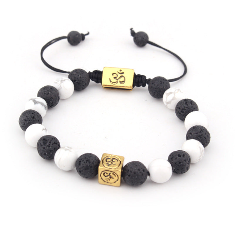 AliExpress8mm Volcanic Lava Stone Bracelet Natural Emperor Stone Couple Fashion Bracelet Factory Direct Sale