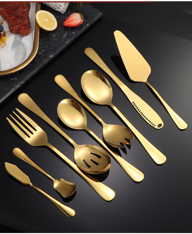 1010Stainless Steel Public Tableware Salad Dessert Spoon Fork Hotel Restaurant Self-service Spoon Fork Set