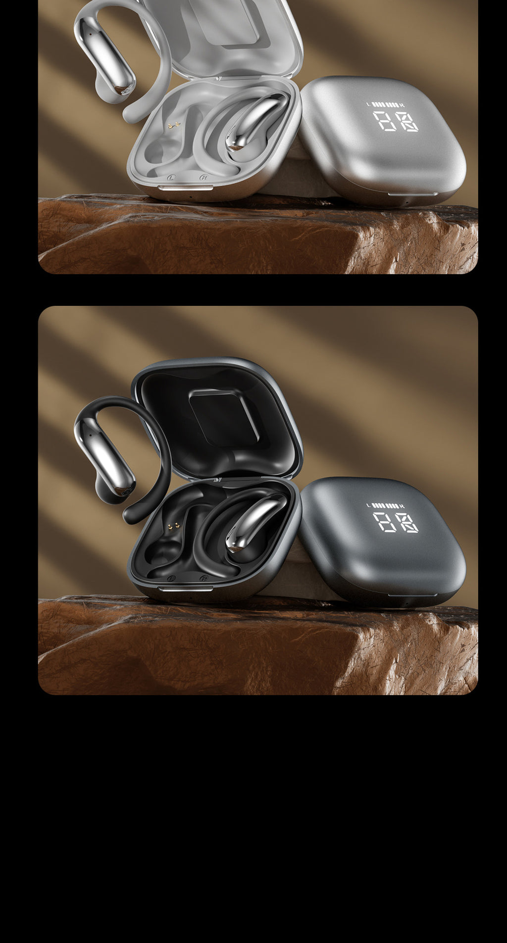 M142Popular OWS Open-type ultra-long battery life high-quality sound over-ear digital display wireless Bluetooth headphones