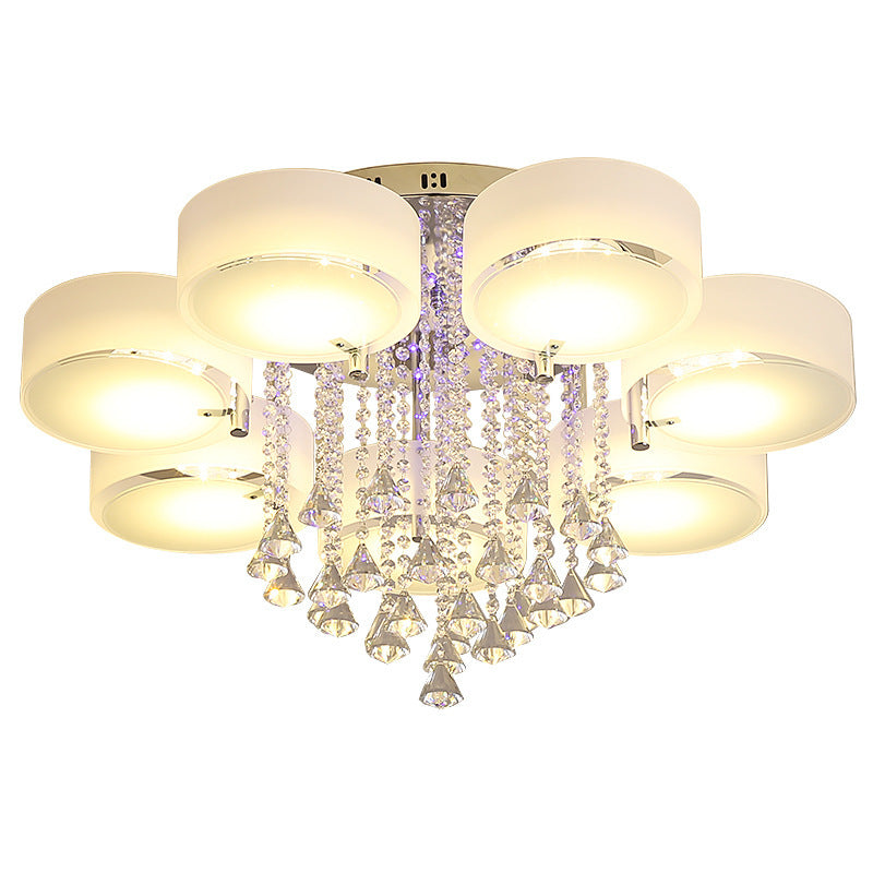 Living Room Lamp Crystal Lamp LED Ceiling Lamp Round Bedroom Lamp Simple Modern Elegant Home Dining Room Balcony Lighting