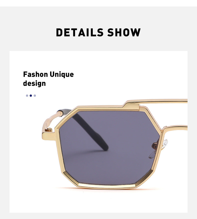 New European and American Steampunk Style Sunglasses for Men, Polygonal Small Frame Sunglasses for Women, Trendy sunglasses Wholesale