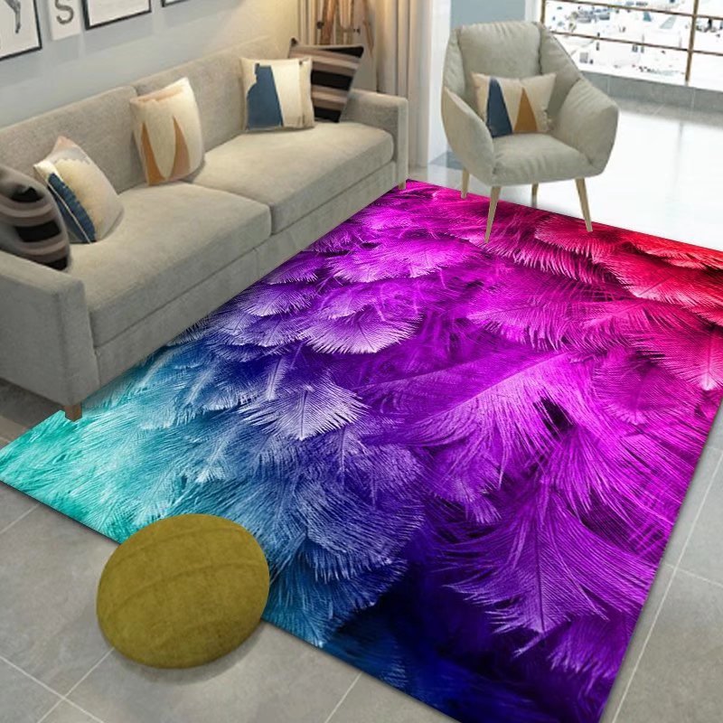 Light Luxury Style Crystal Velvet Carpet Wear-Resistant and Dirt-Resistant Living Room Sofa Coffee Table Carpet Home Cooling and Silent Bedroom Bedside Carpet