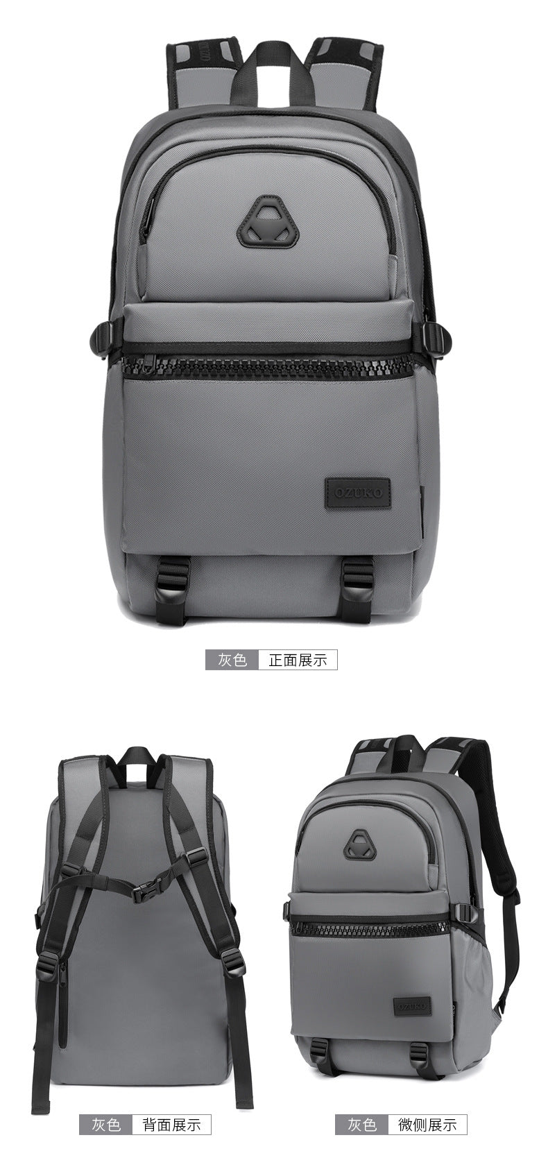 ozuko New Student School Bag Casual Men's Computer Bag15.61-inch Women's Multi-Functional Backpack backpack