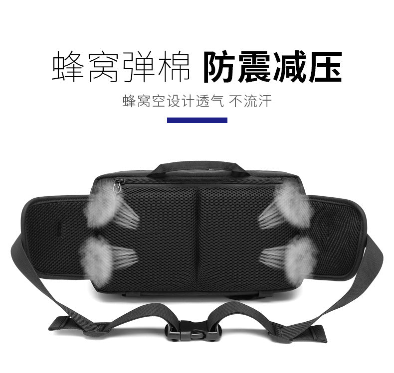 OZUKO Tactical Waist Bag Men's Multifunctional Crossbody Bag Waterproof Outdoor Large Capacity Sports Portable Men's Bag