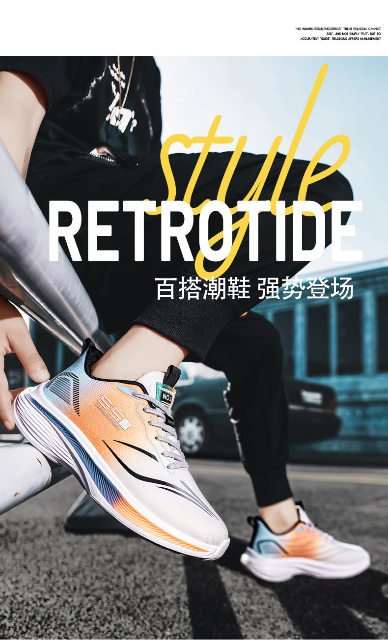 2025New mesh breathable men's casual running shoes ultra-light thick-soled non-slip trendy fashion sneakers