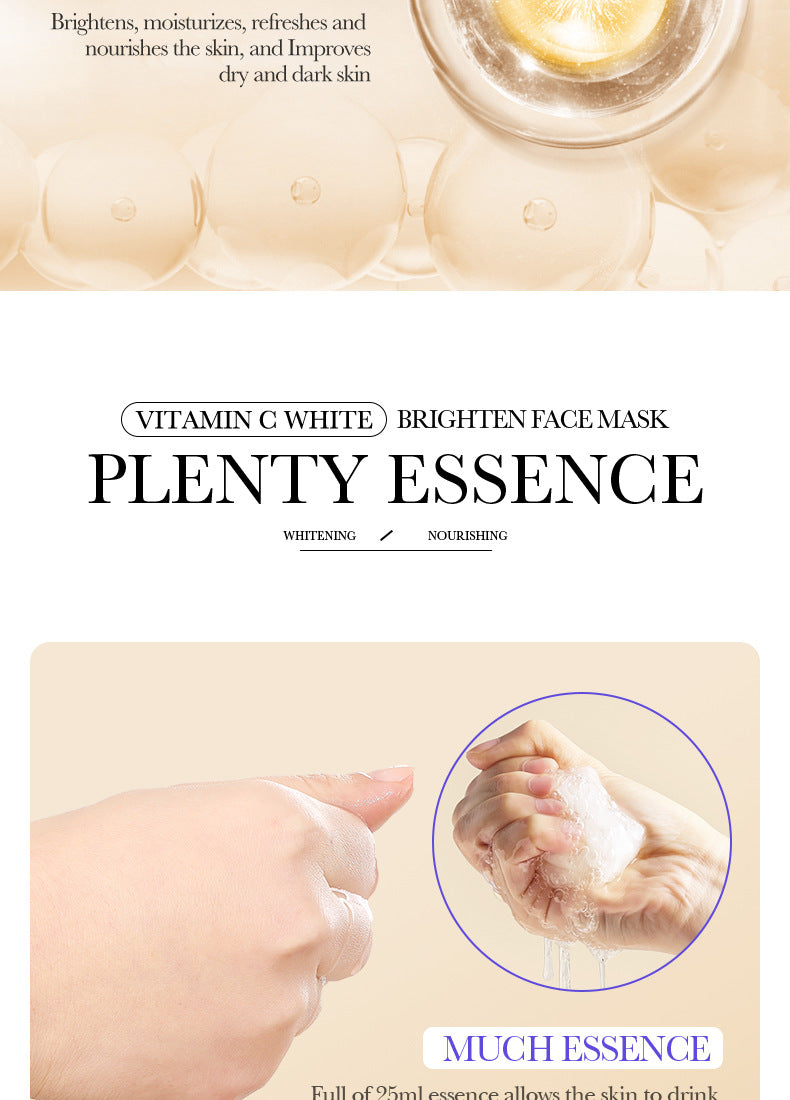 VC Whitening Mask BIOAOUA Vitamin C Hydrating, moisturizing, and brightening skin tone cross-border wholesale